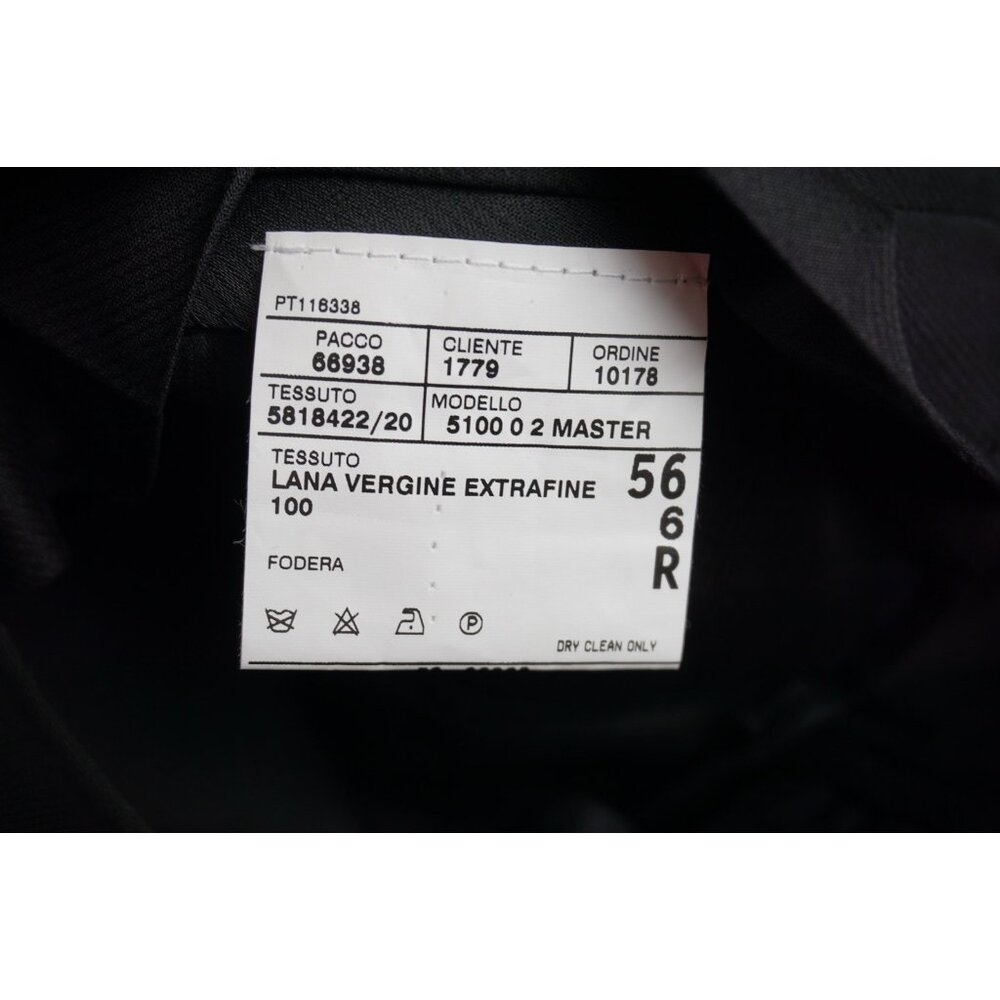 Corneliani Master Solid Black 100% Wool Dress Pan… - image 8